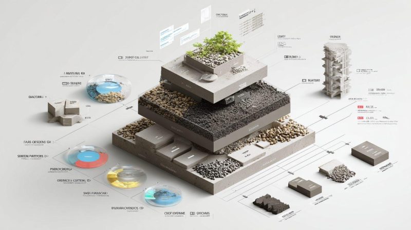 Схема состава бетона и раствора с примерами ингредиентов